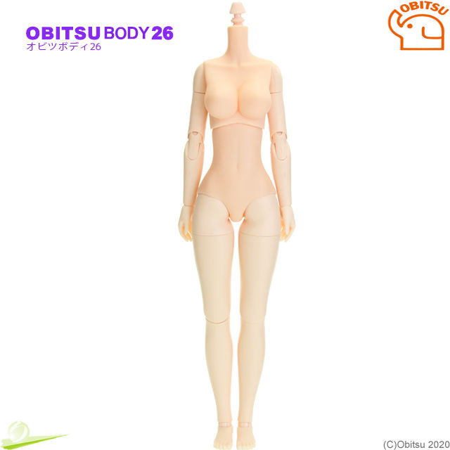 Thumbnail: Obitsu 26cm Girl Body Natural L size Bust & Hand parts A set Neemo Flection Doll