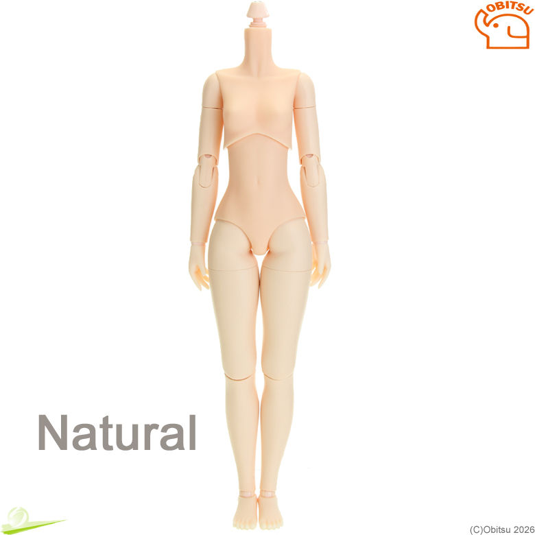 Miniatura: Front full-body view of Obitsu 22BD-F01N-M 1/6 doll body with M bust in natural skin tone.