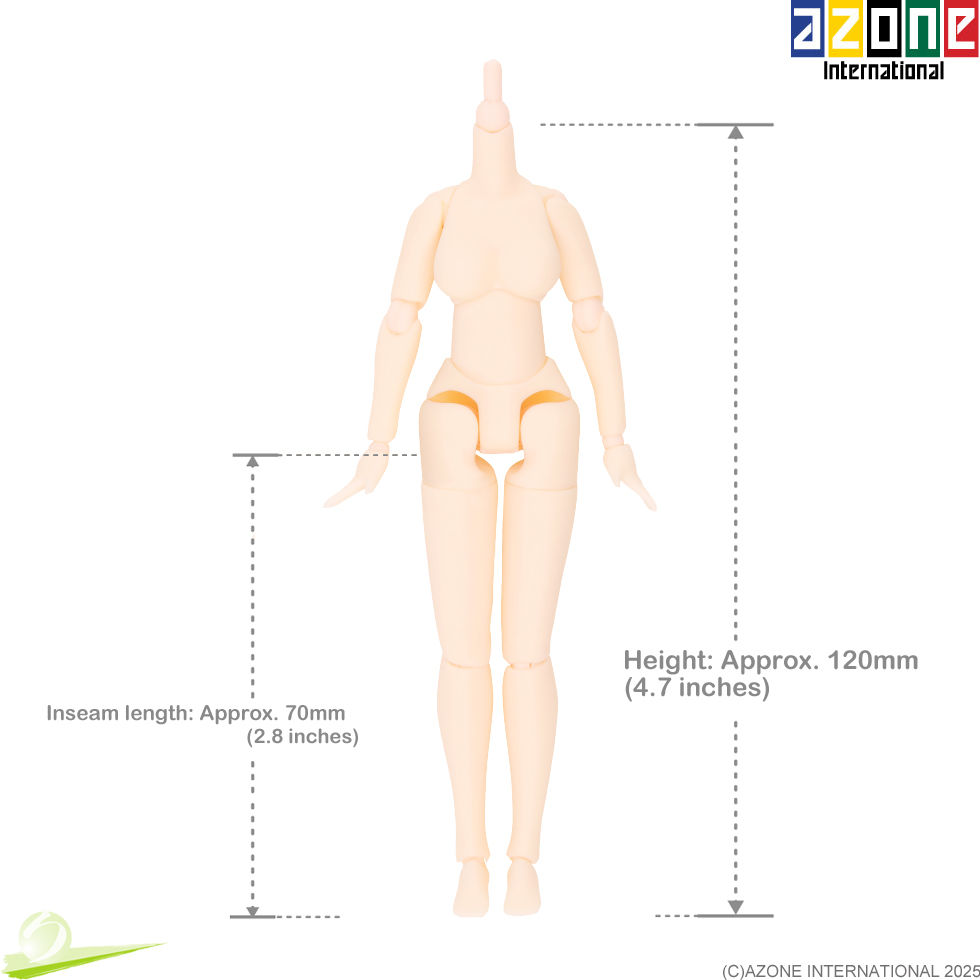 Miniature : AZONE 1/12 Picco Neemo M Body LL Bust HANDS (A) & Head parts set Brown hair Doll