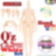 Azone Q'Z Body AOB013-WHT S size C bust 1/6 doll body with AOB020-WHT (B) Hand parts set, featuring front view & Logos.