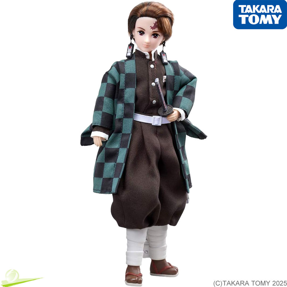 Миниатюра: Front-facing full-body image of Takara Tomy Haruto × Demon Slayer Tanjiro Kamado collaboration doll, without decorative logos