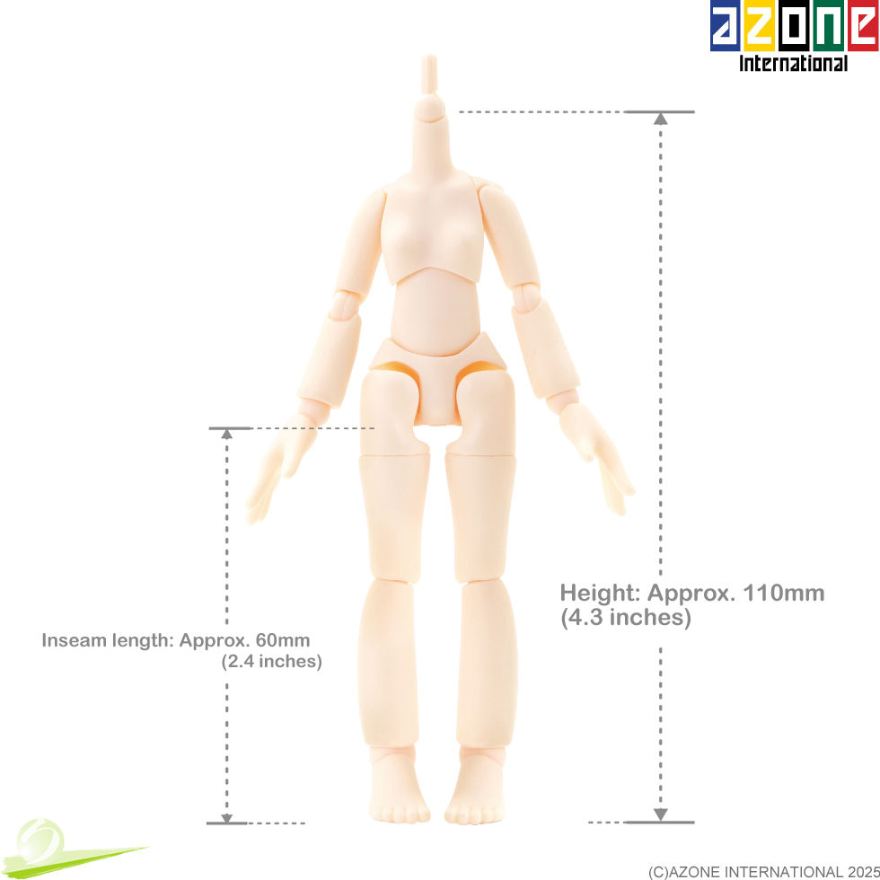 Miniature : AZONE 1/12 Picco Neemo D Lil sister Small Feet HANDS (A) & Head Silver hair Doll