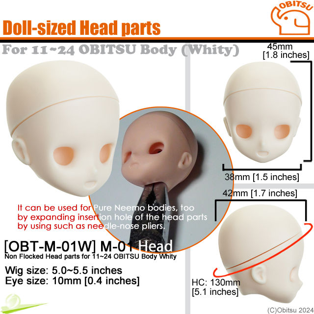 섬네일: AZONE 1/6 Pure Neemo FLECTION S Body Whity HANDS (B) & OBITSU Flocked Head Doll