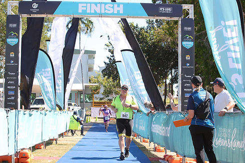 Me finishing triathlon