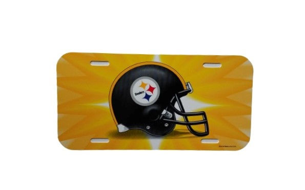 Pittsburgh Steelers Helmet Plastic License Plate