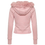 Thumbnail: Faux Fur-Trimmed Zip-Up Sweatshirt in Pink