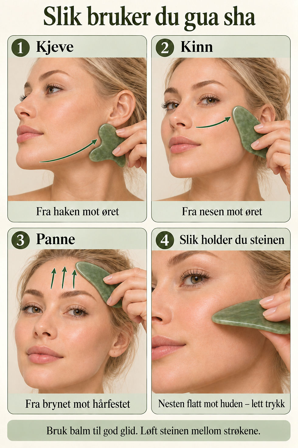 Miniatyrbilde: Grønn gua sha-stein