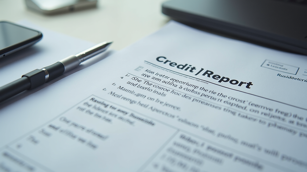 Close-up view of a Canadian credit report document