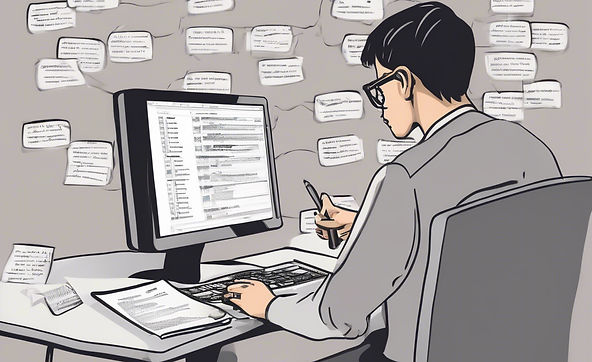 person doing a multiple choice exam on a computer.jpg