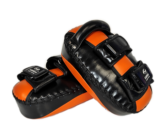 genuine leather thai pads orange black