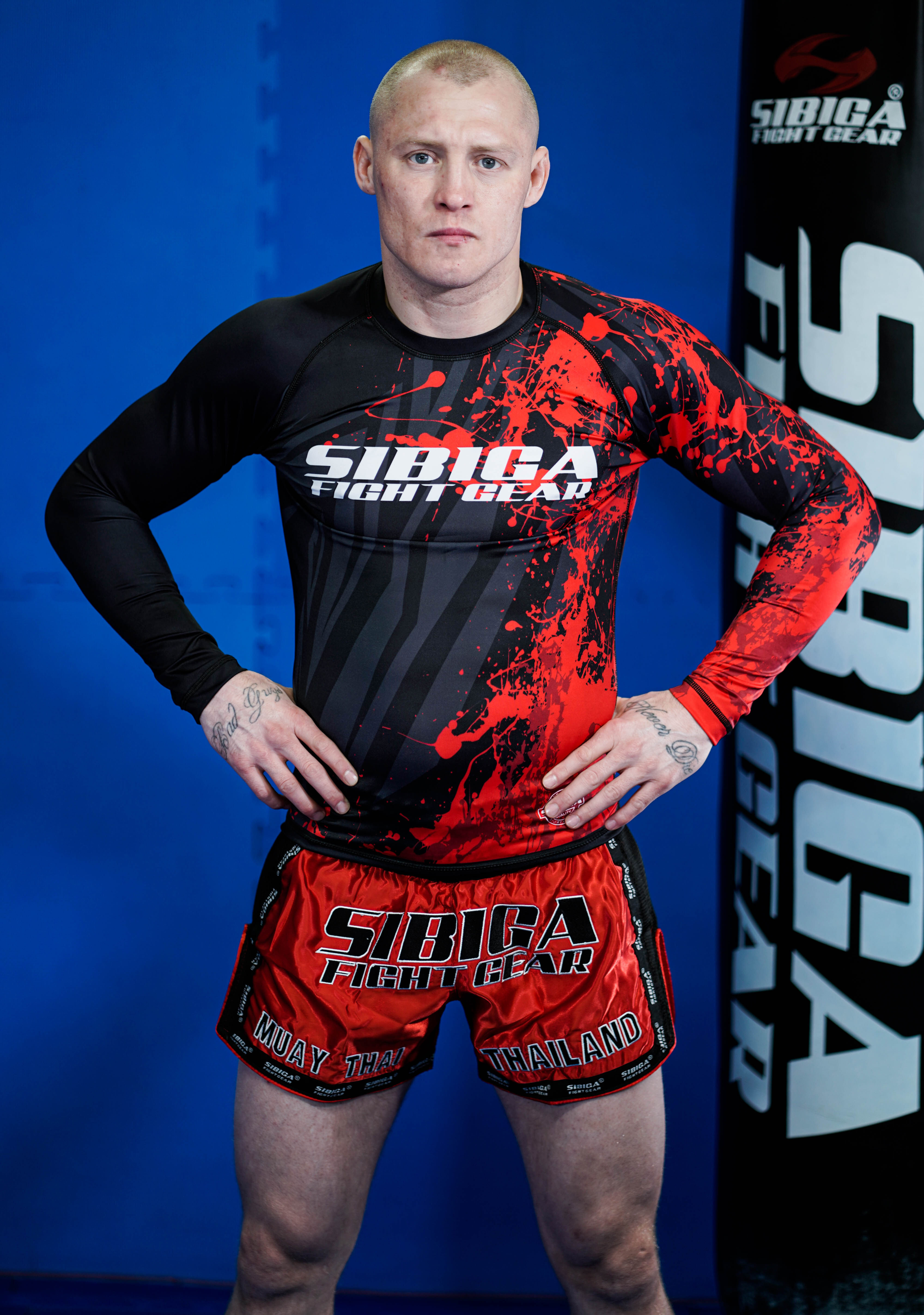 Red Black Long Sleeve Rush guard