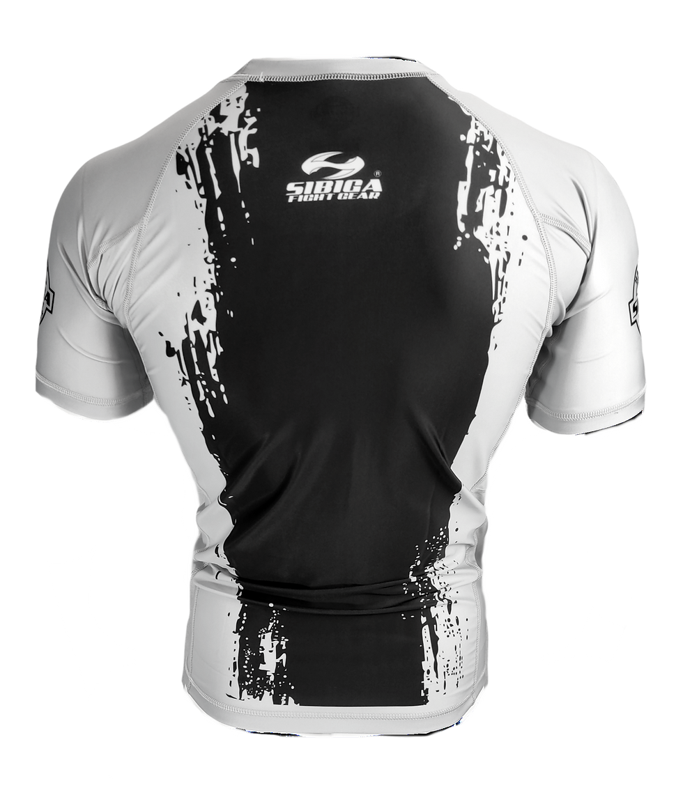 black grey short sleeve rush guard