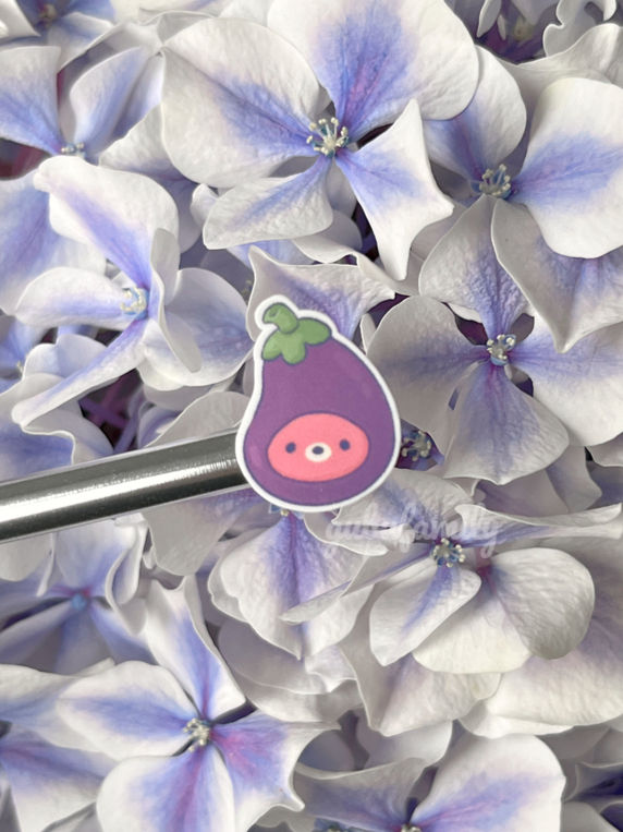 Thumbnail: cute eggplant aubergine sticker sheet mini small stickers for journalling decor