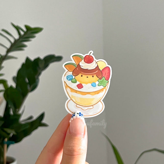 cute Japanese fruit custard pudding parfait sticker decor journalling