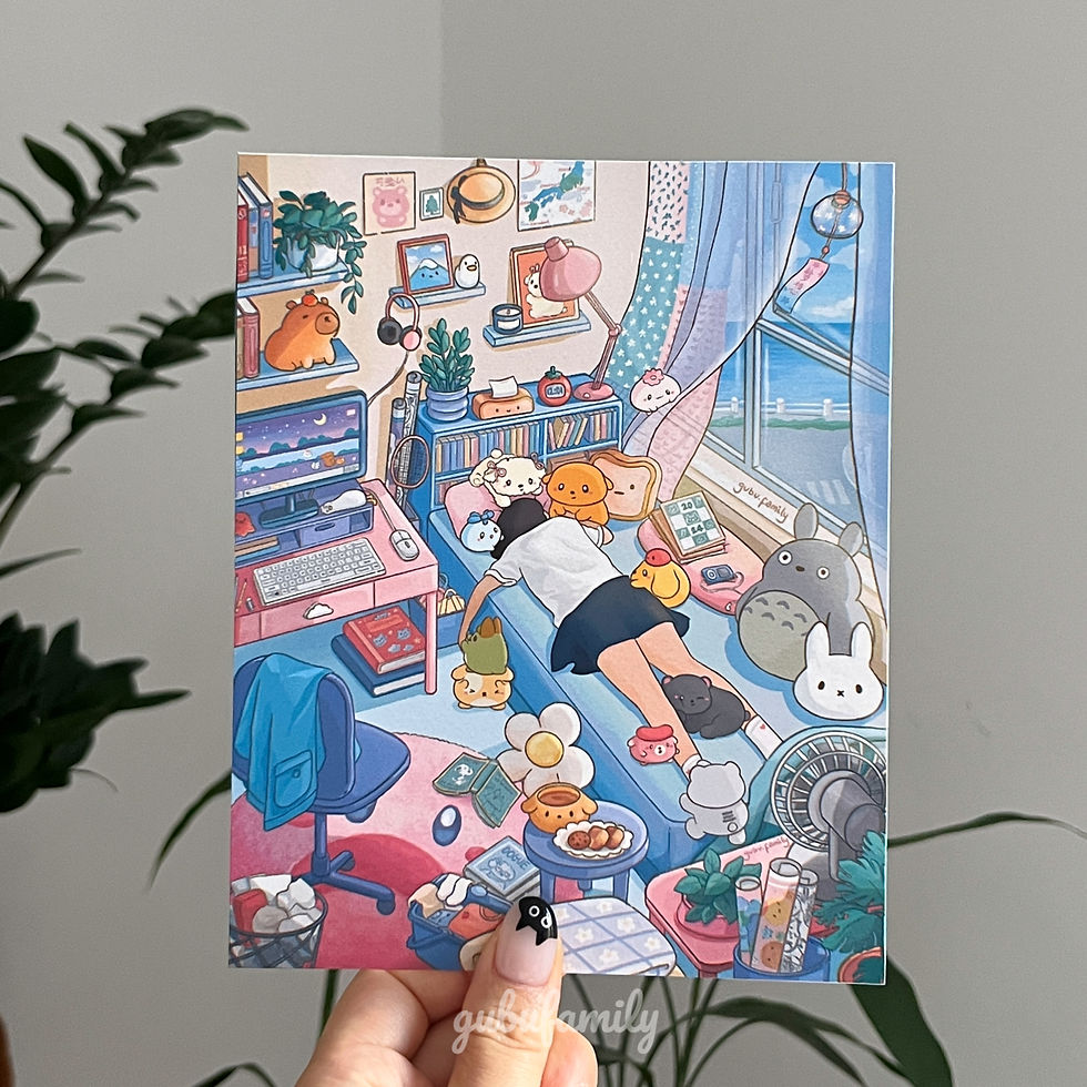 Thumbnail: anime plushies bedroom art Print