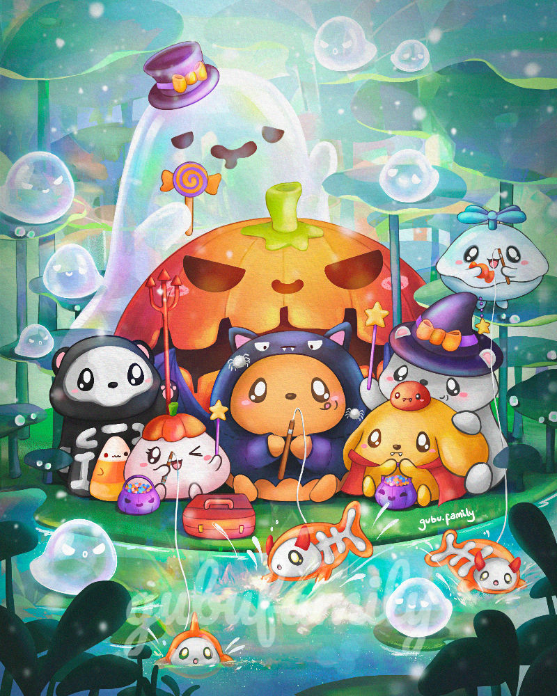 halloween cute characters dressing up