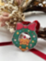 cute bear christmas wreath die cut sticker