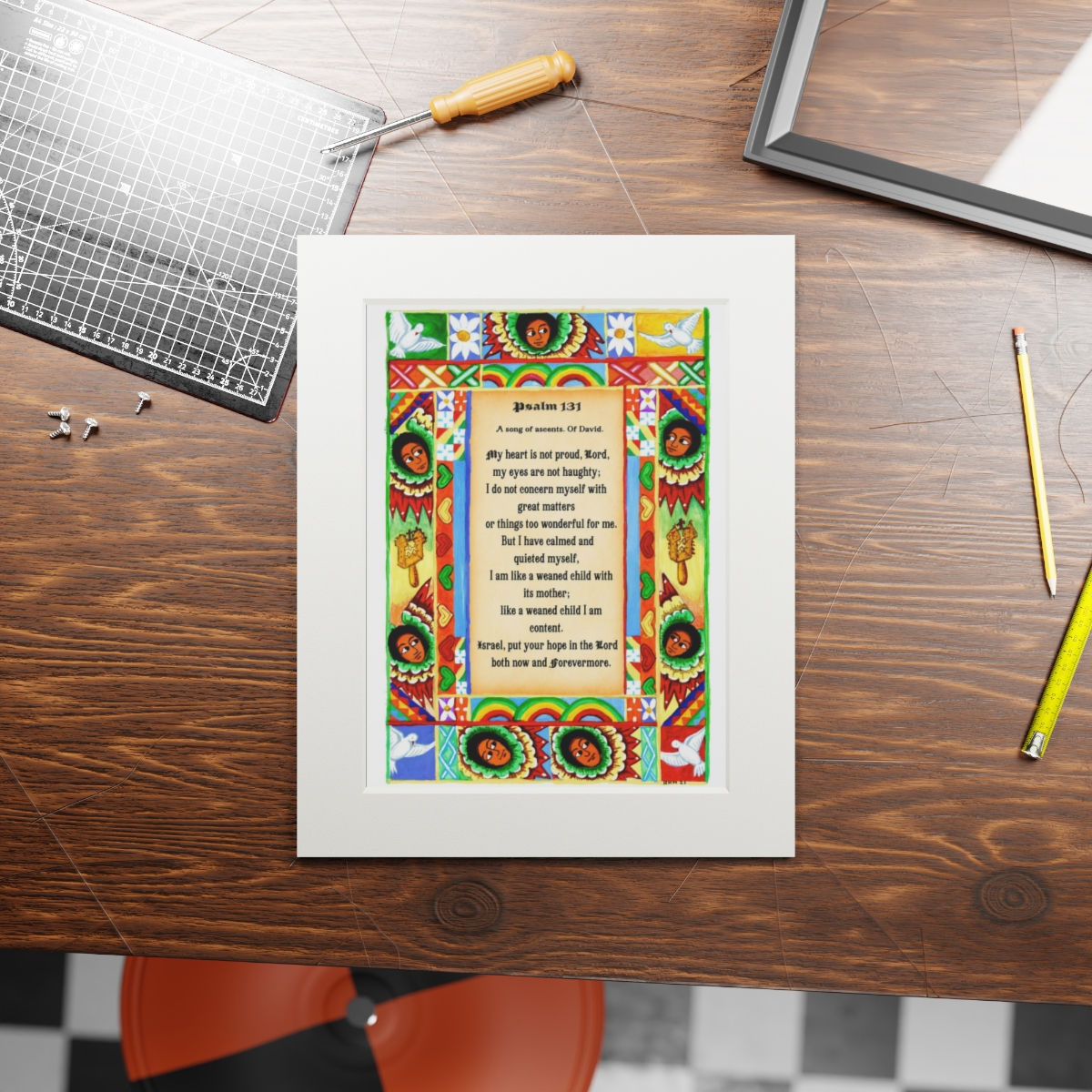 Ethiopian Angel Wings and Instruments Art Print - Spiritual Masterpiece