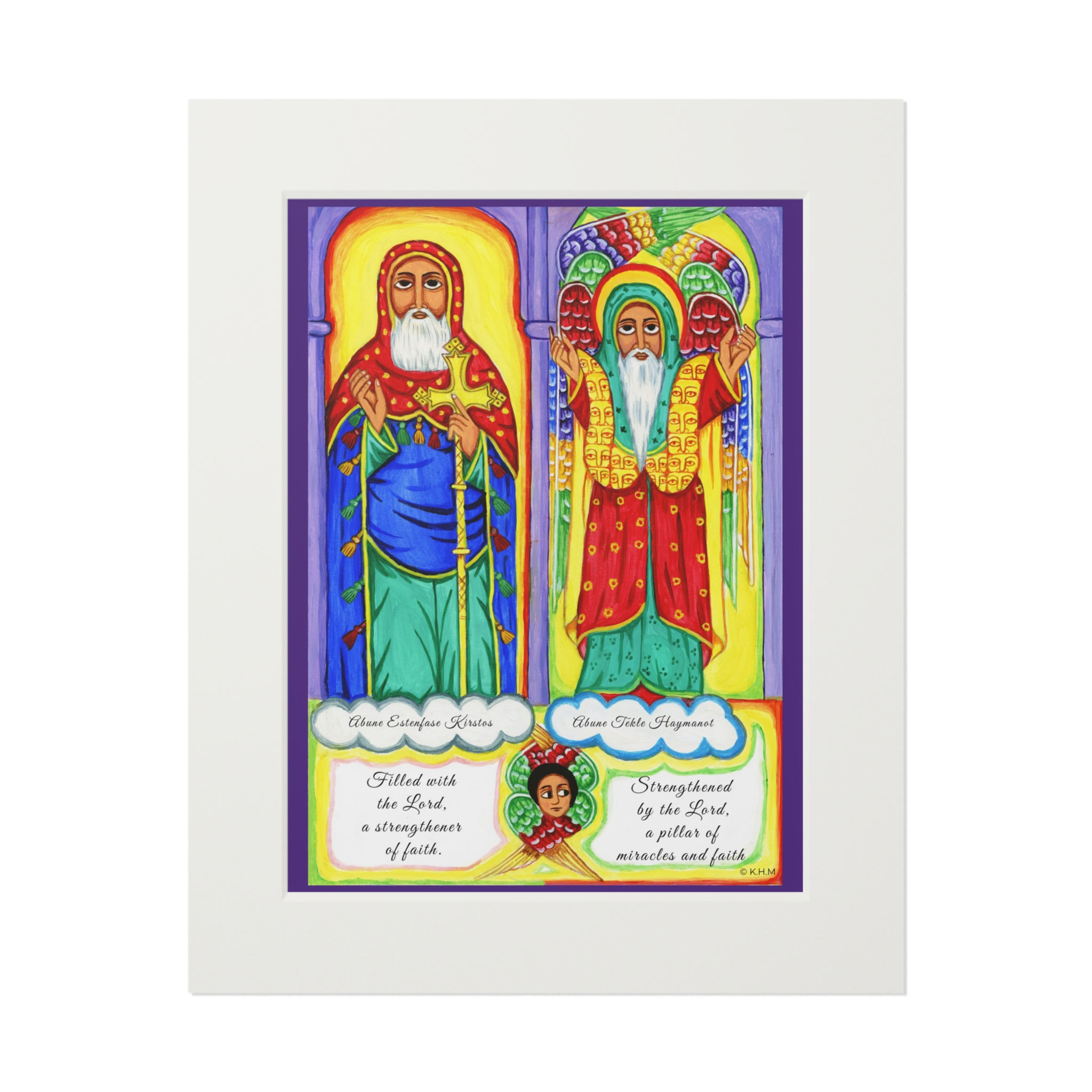 Saint Estenfase Kirstos & Saint Tekle Haymanot Print | Ethiopian Sacred Art
