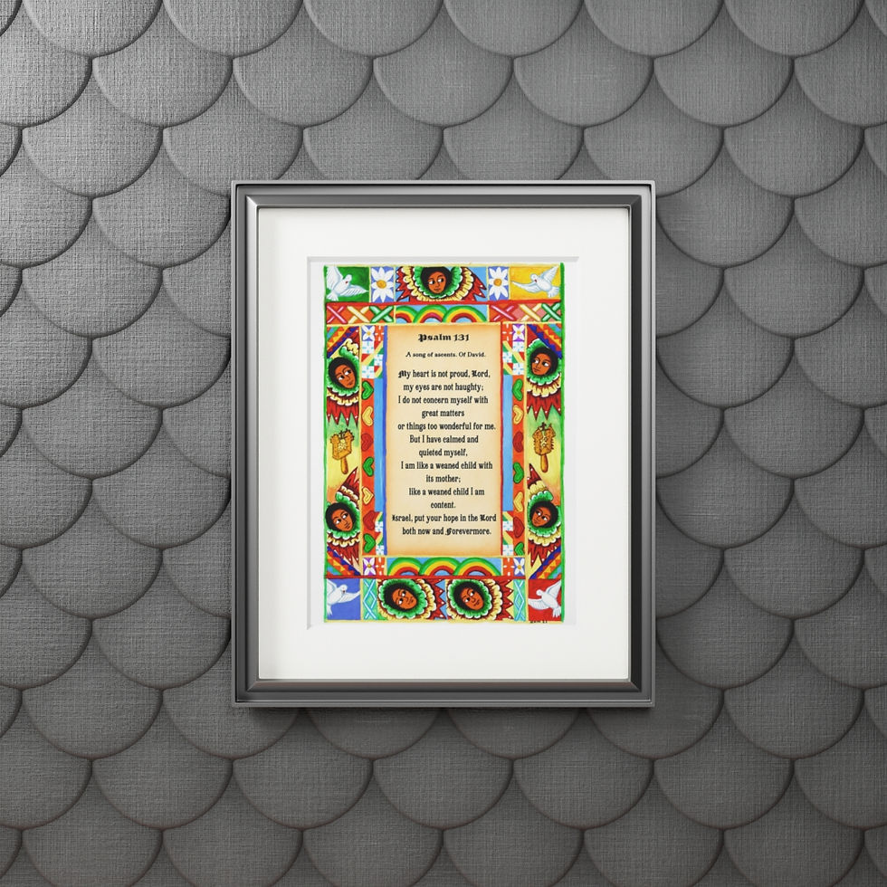 Thumbnail: Ethiopian Angel Wings and Instruments Art Print - Spiritual Masterpiece