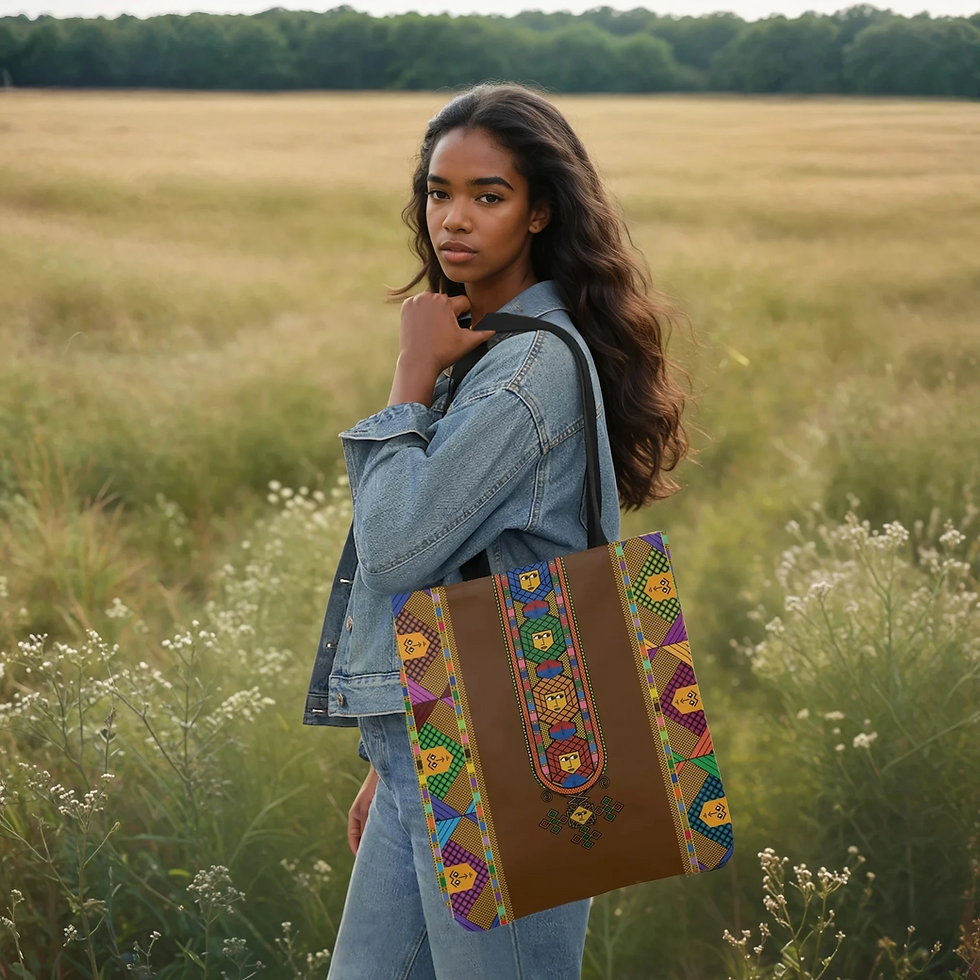 Thumbnail: Queen of Sheba Tote Bag | Saba Design : Brown