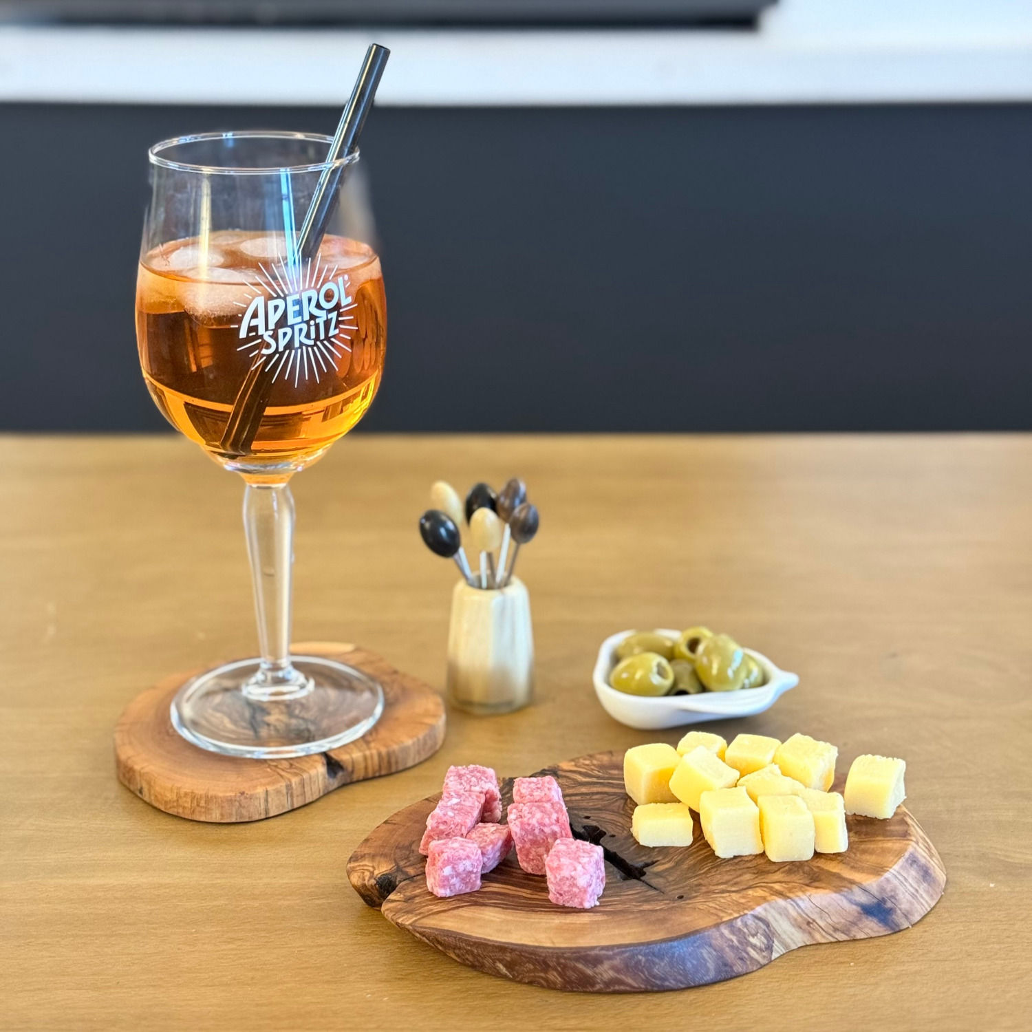 Coffret 7 Sous-verres "Apéro" en bois d'Olivier_Lot 3