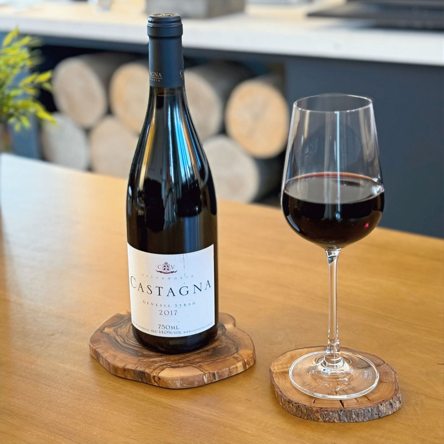 Coffret  8 Sous-verres "Soleil" en bois d'Olivier_ Lot 4