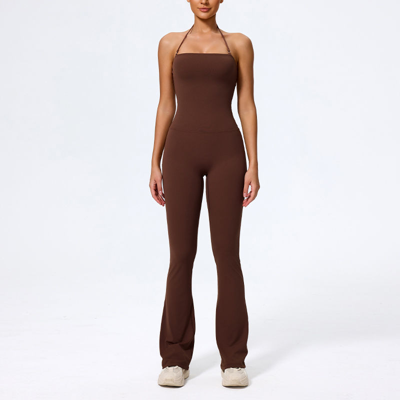 Thumbnail: Women Sleeveless Workout One-Piece Suit High Stretch Breathable Yoga Clothing Ju