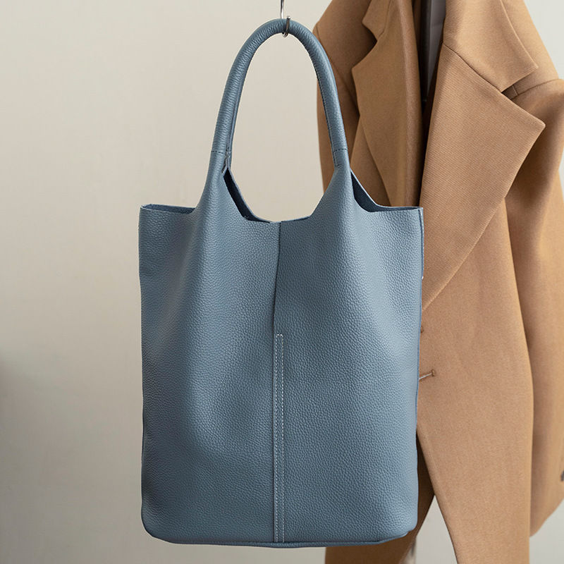 Thumbnail: Genuine Grade Leather Women Commuter Tote Bag Ladies Soft Cowhide Tote Shoulder 
