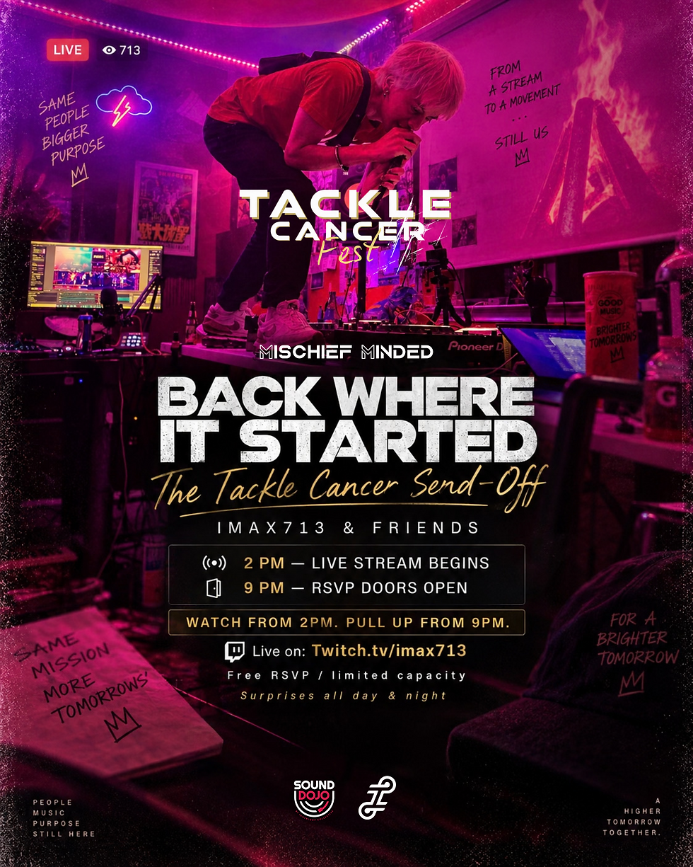 Tackle Cancer Send-Off - 12hr LIVE STREAM w/ Mischief Minded & FRIENDS!