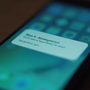Eye-level view of a phone screen showing a read message notification