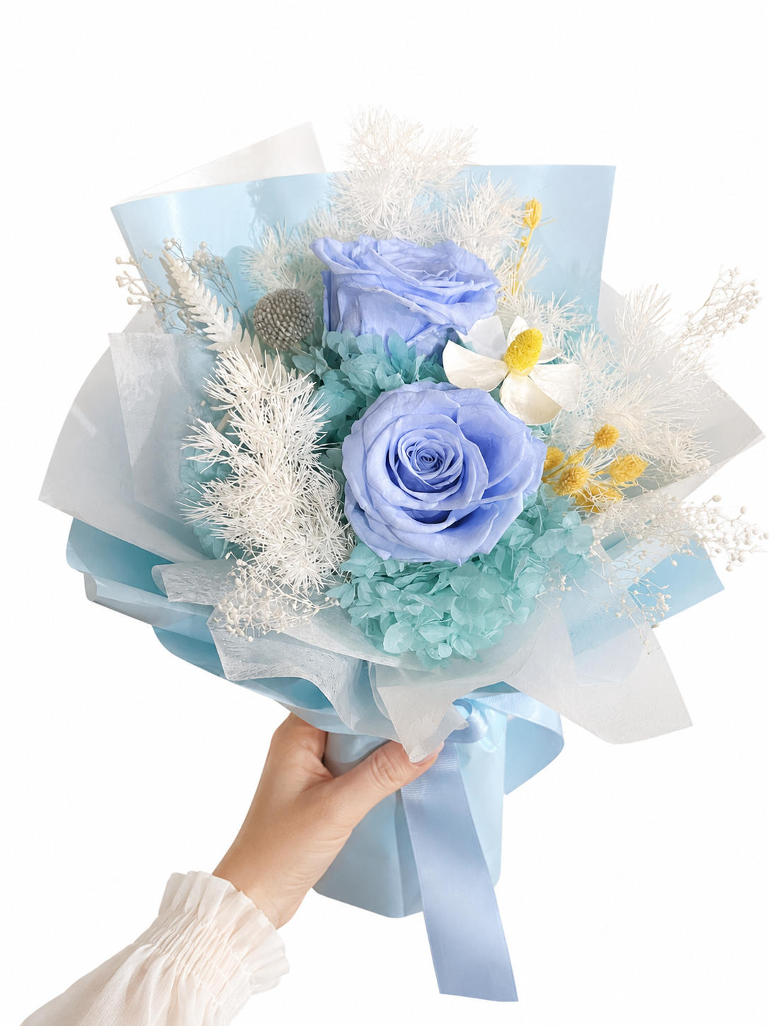 Baby Blue Roses Flower Bouquet