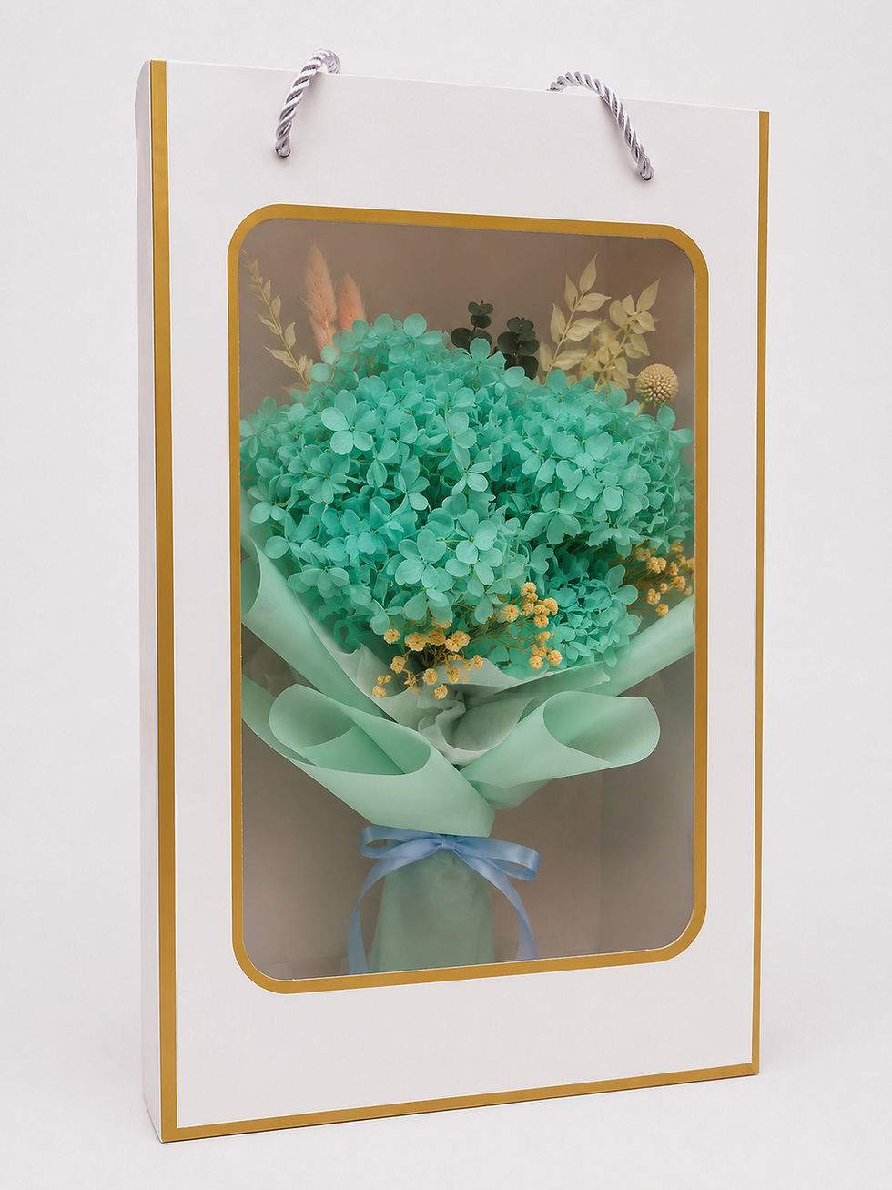 Thumbnail: Cyan Hydrangea Flower Bouquet