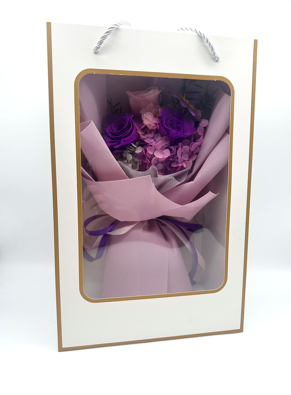 Thumbnail: Deep Violet Roses Flower Bouquet