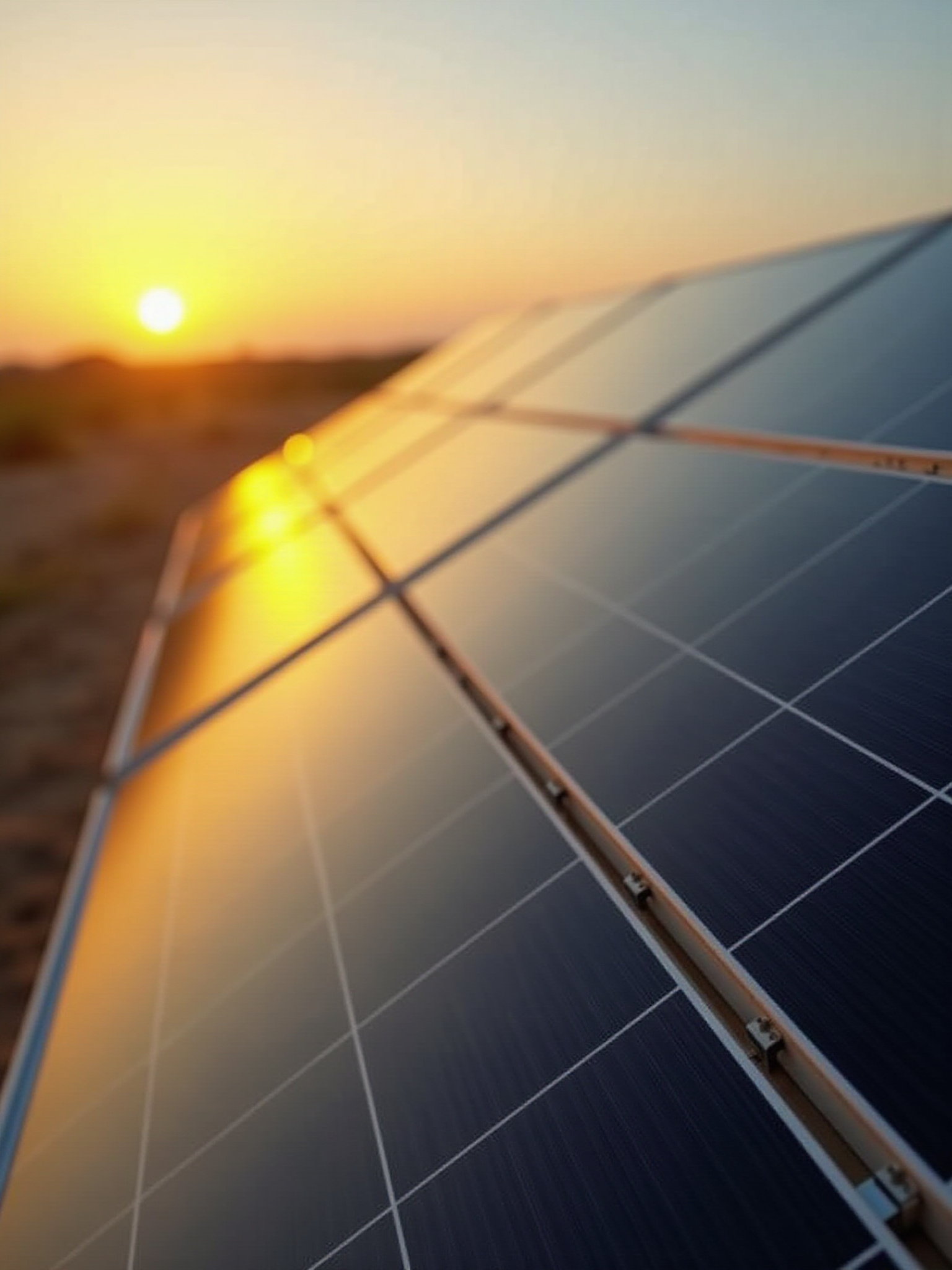 panel solar atardecer