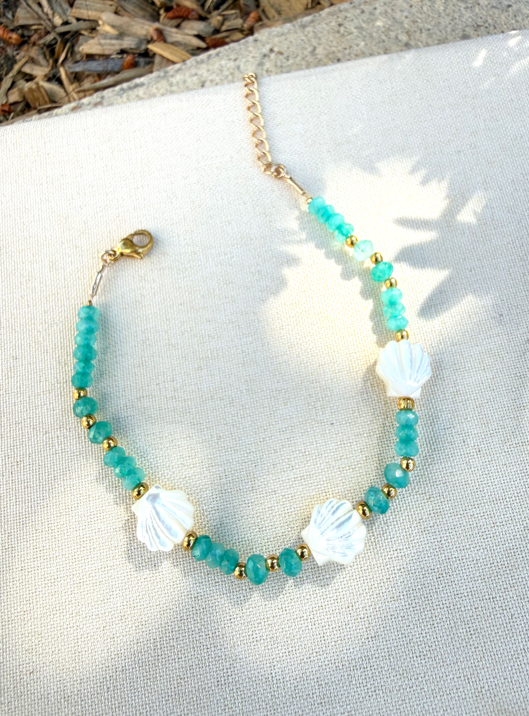 Bracelet Bianca - Amazonite et Nacre