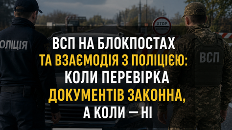 ВСП на блокпостах та взаємодія з поліцією: коли перевірка документів законна, а коли — ні (ст. 35 Закону про Національну поліцію + Закон № 3099-III)