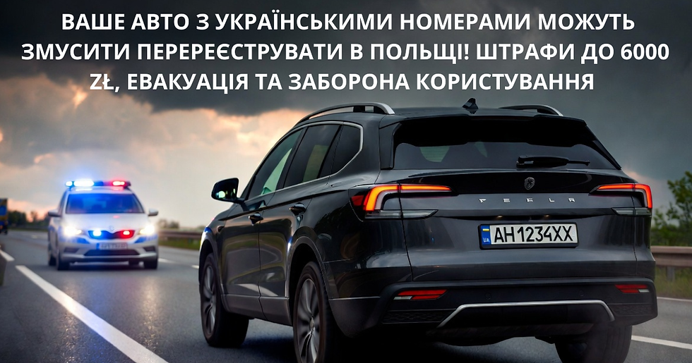 ВАШЕ АВТО С УКРАИНСКИМИ НОМЕРАМИ МОГУТ ЗАСТАВИТЬ ПЕРЕРЕГИСТРИРОВАТЬ В ПОЛЬШЕ! ШТРАФЫ ДО 6000 ZŁ, ЭВАКУАЦИЯ И ЗАПРЕТ НАИСПОЛЬЗОВАНИЕ — ЭТО УЖЕ НЕ СТРАШИЛКИ, А РЕАЛЬНОСТЬ .