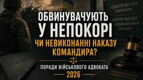 ✅ Обвинувачують у непокорі чи невиконанні наказу командира? ПОРАДИ ВІЙСЬКОВОГО АДВОКАТА 2026