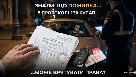 ВИ ЗНАЛИ, ЩО ПОМИЛКА В ПРОТОКОЛІ ПО СТ. 130 КУПАП МОЖЕ ВРЯТУВАТИ ВАШІ ПРАВА?