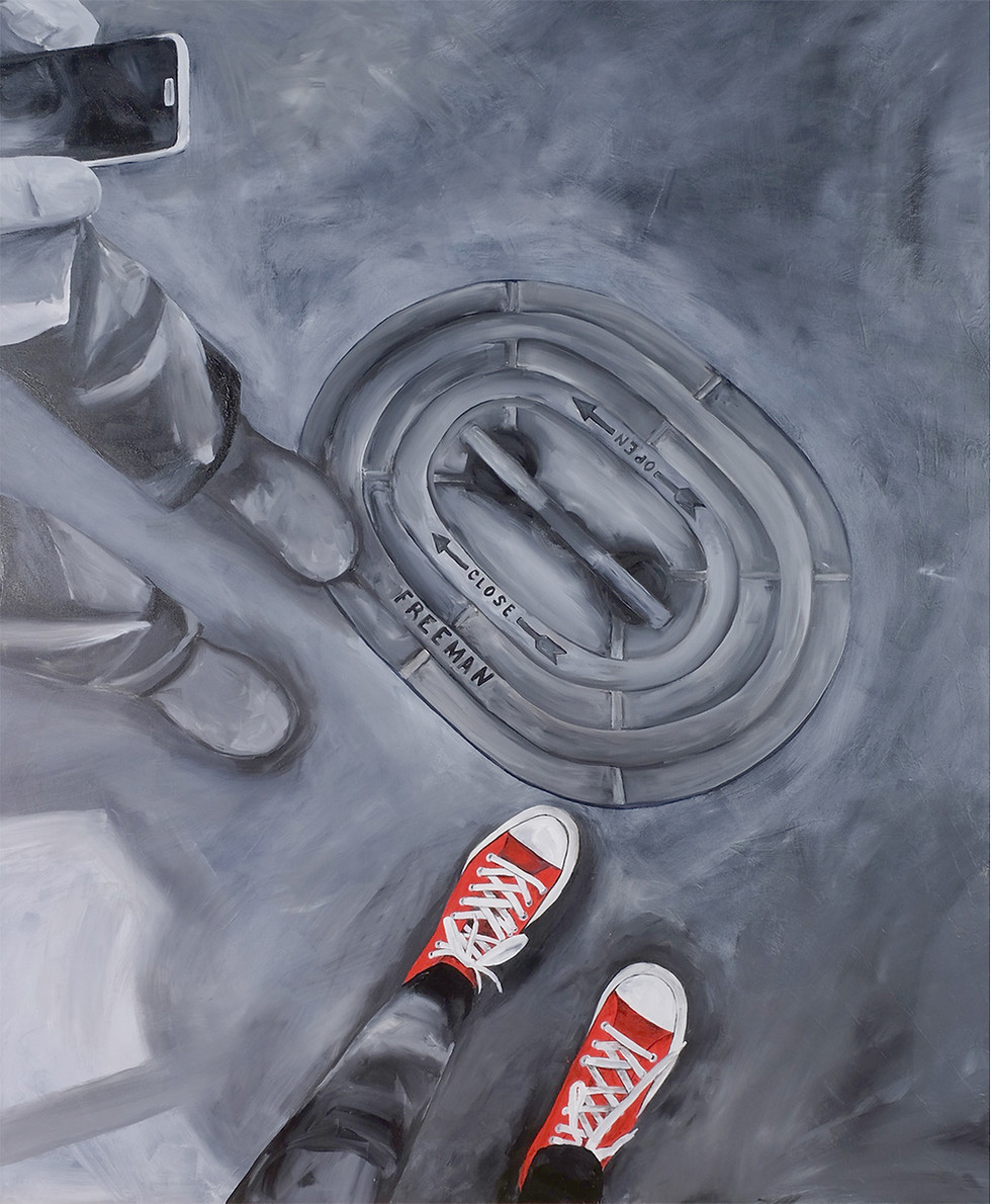 Thumbnail: Sneakers on Riverhurst Ferry (48 x 60 in / 121.92 x 152.4 cm)
