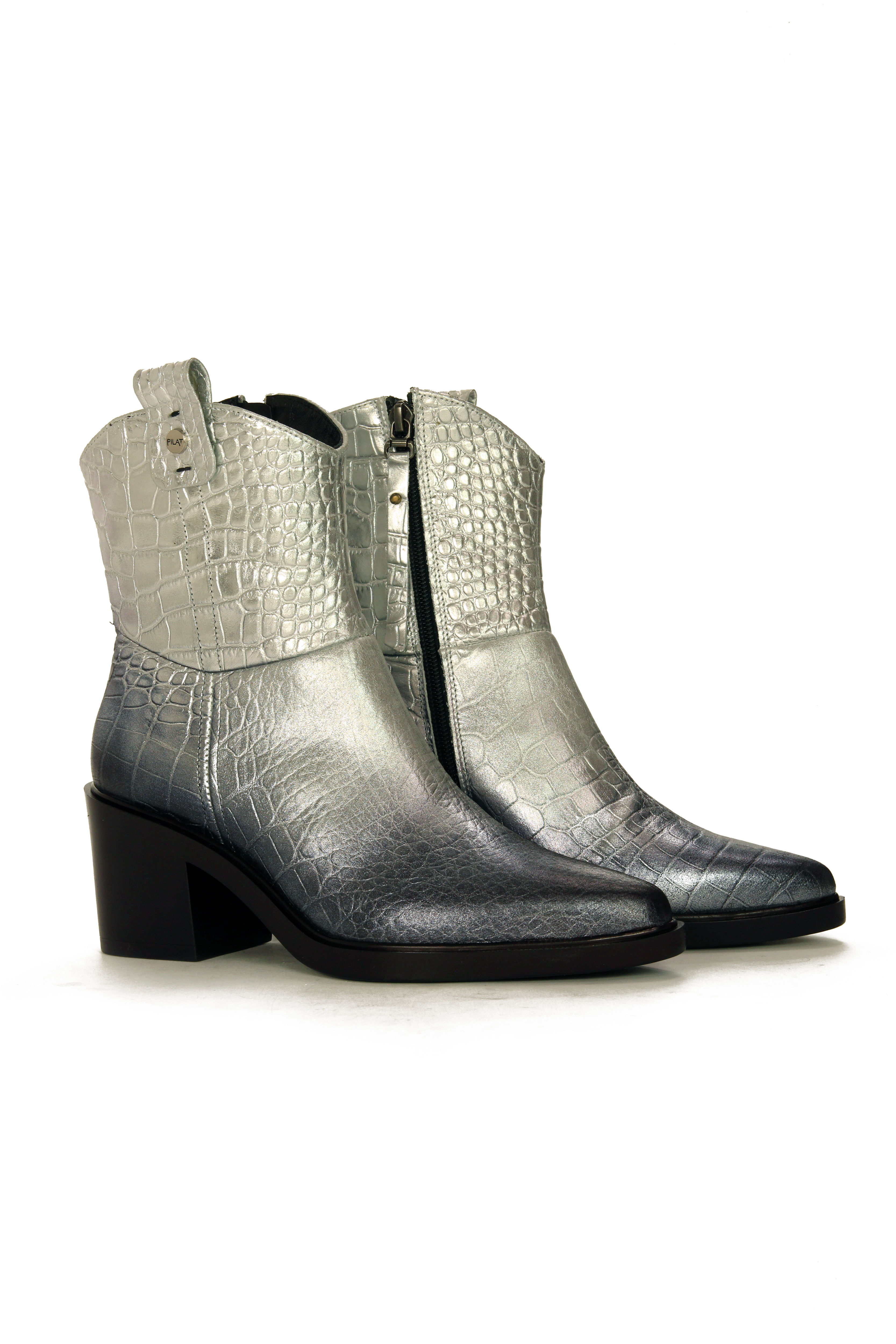 Stiefelletten Cowboy silber