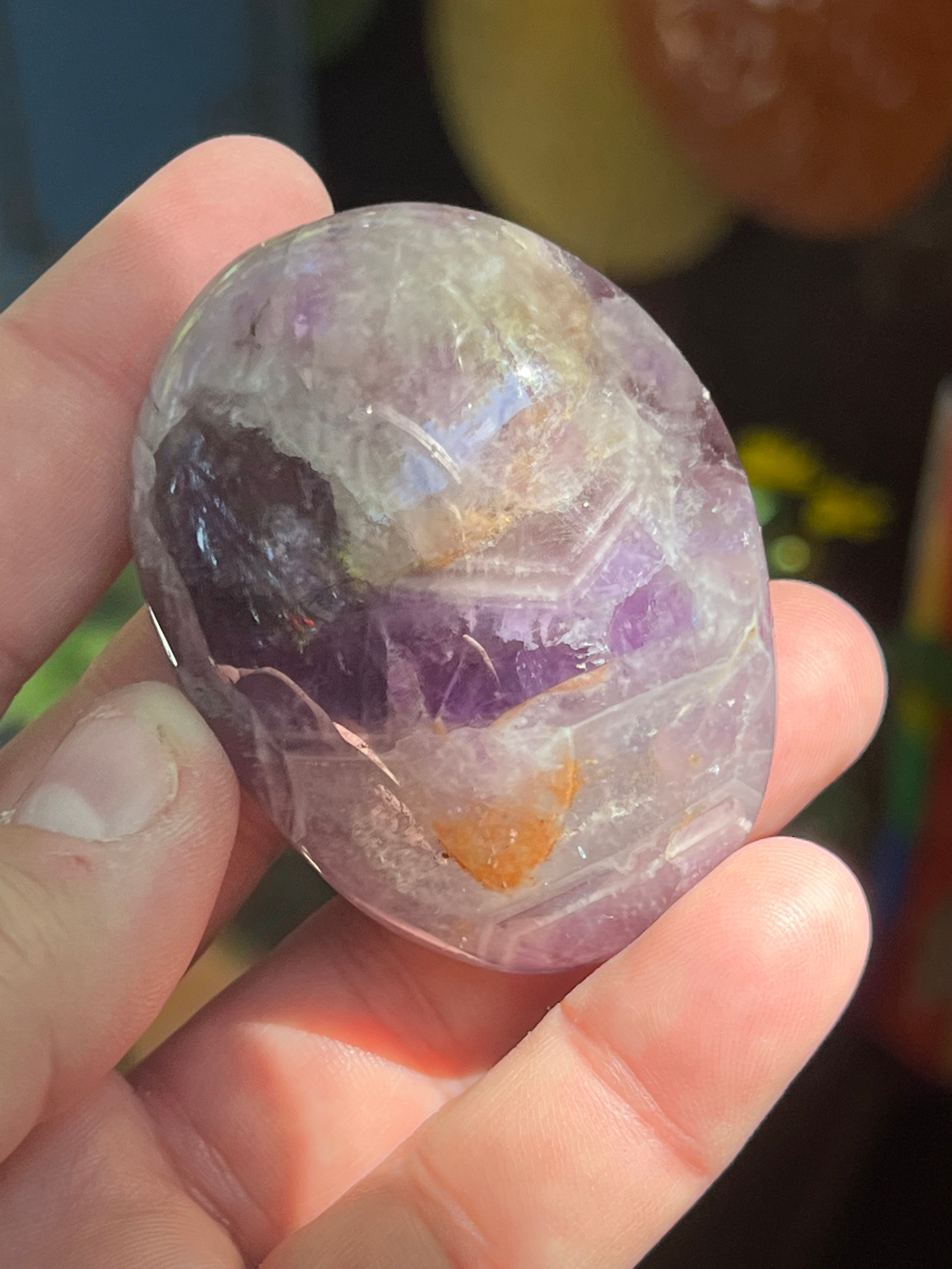 Chevron Amethyst Palm Stone
