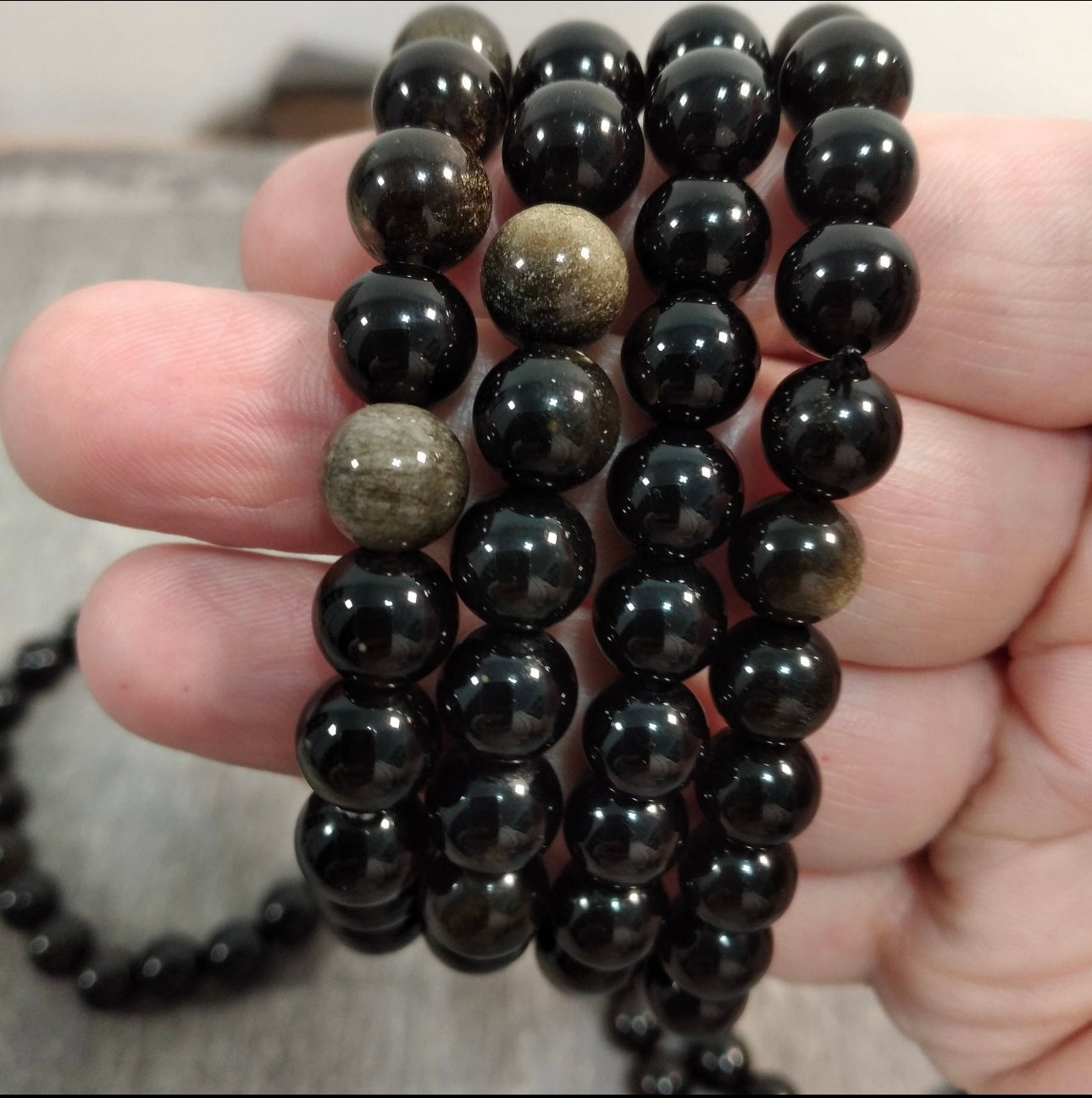Golden Sheen Obsidian Bracelet