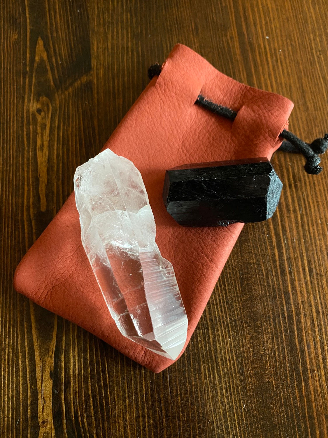 Leather Pocket Crystal Pouch