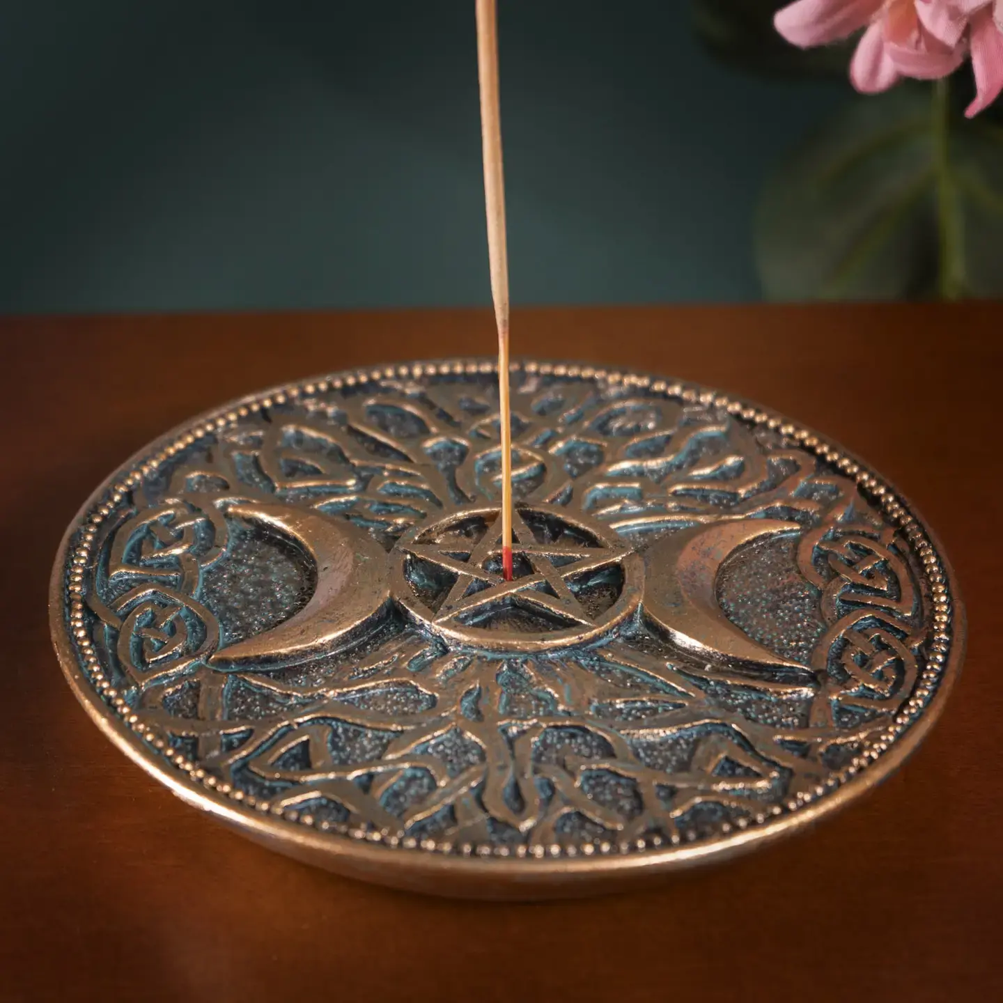 Triple Moon Goddess Incense Burner