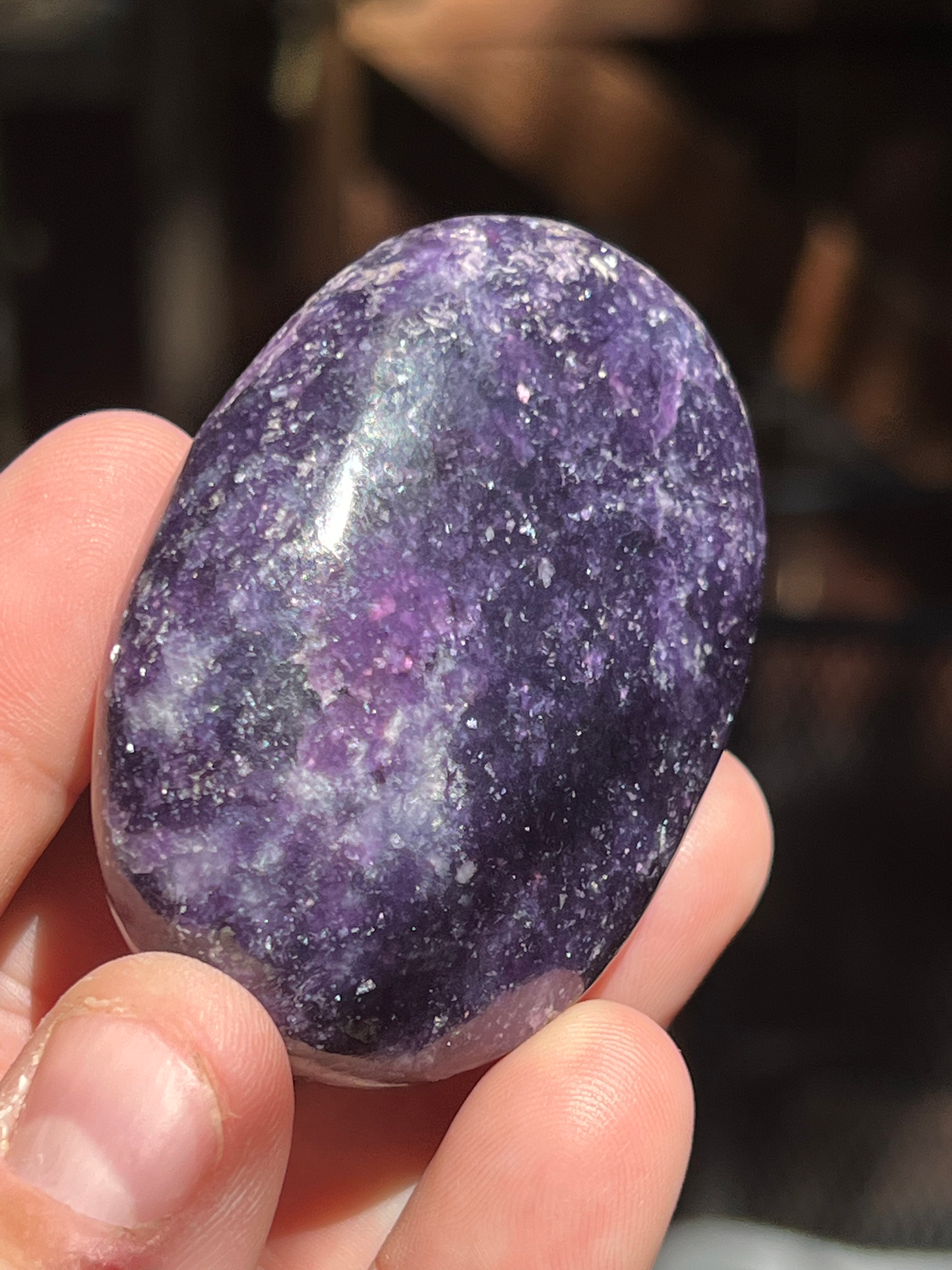 Lepidolite Palm Stone