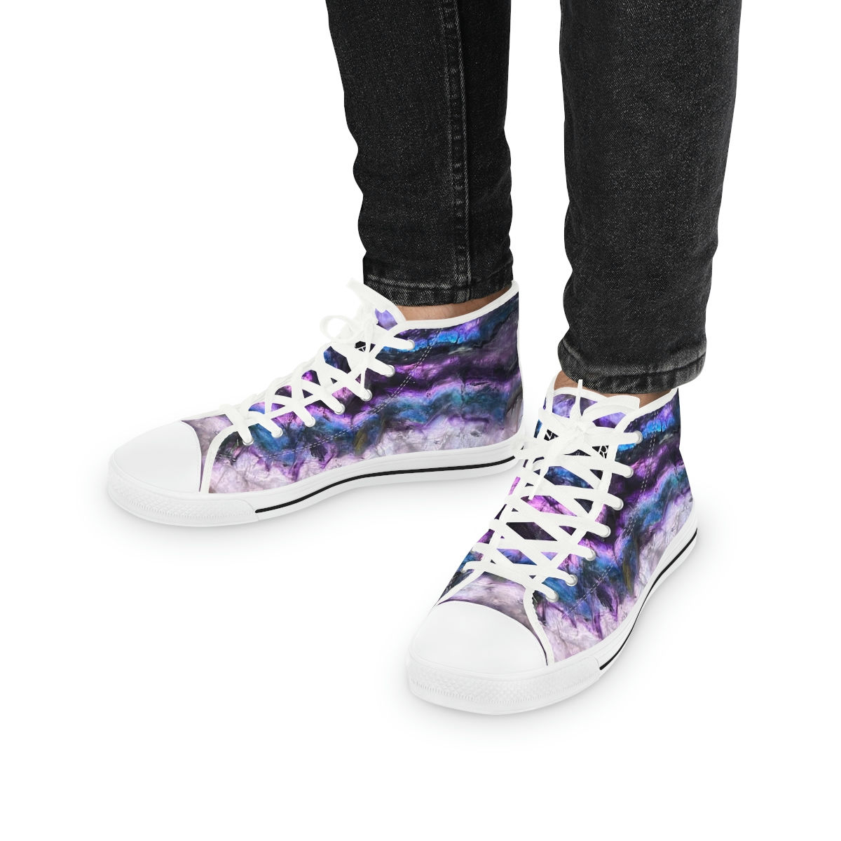 Rainbow Fluorite Men's High Top Sneakers