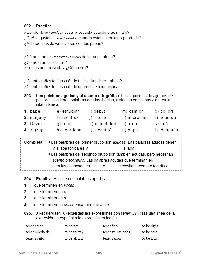 Thumbnail: Comunícate en español—Book 9 (Unidad 9)