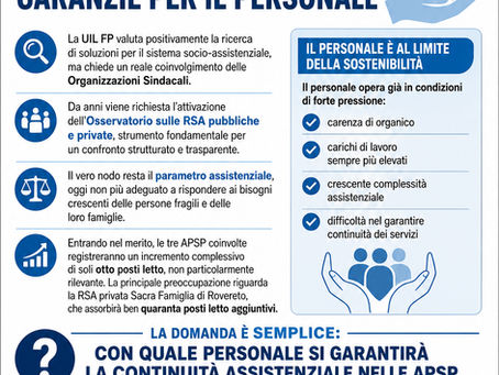 🏥APSP E RSA PRIVATE IN TRENTINO: LA UIL FP CHIEDE CONFRONTO, TRASPARENZA E INVESTIMENTI SUL PERSONALE🫂